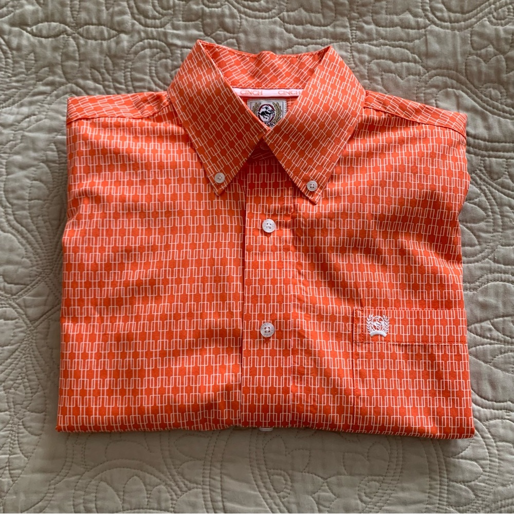 CINCH MENS BUTTON DOWN WESTERN SHIRT.